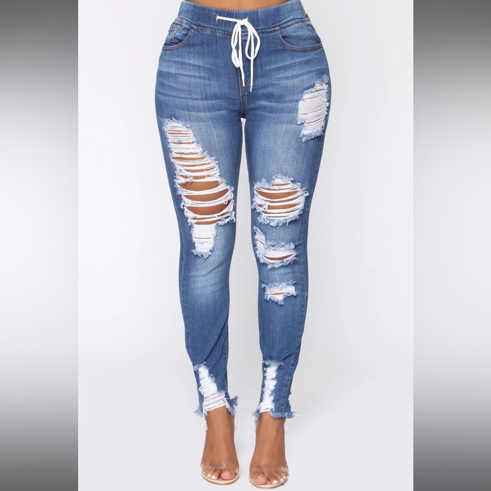 Fashion Nova Drawstring Jeans